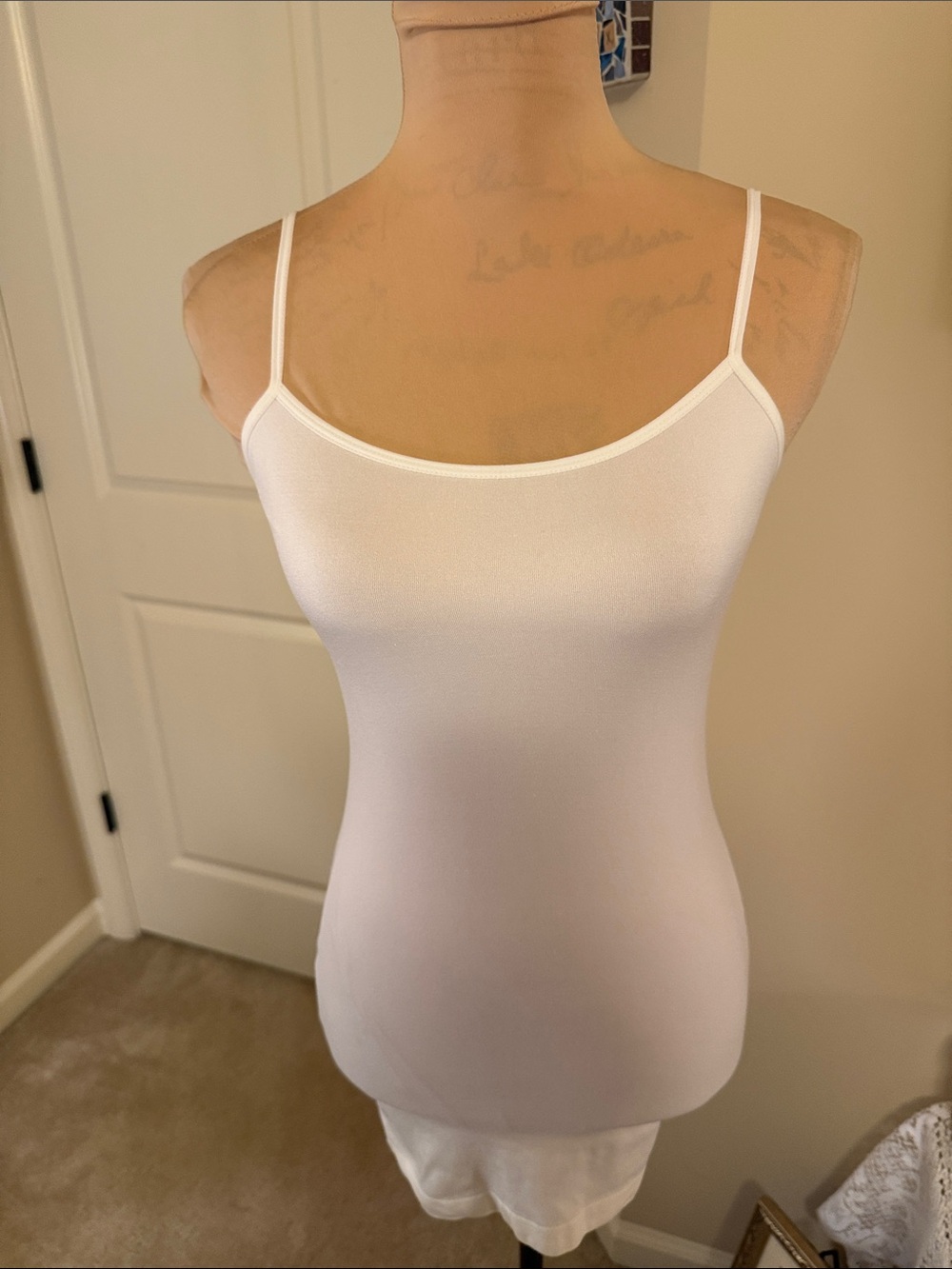 White Slim Fit Cami Tank Top